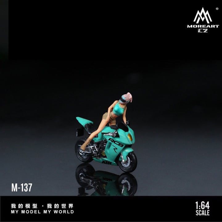 MoreArt 1:64 KTM1190 TIFFANY BLUE GIRL MOTORCYCLE DOLL MO222137