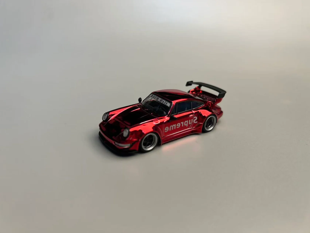 Flame 1:64 Porsche RWB 993 964 Sup Chrome Red (2 Versions)
