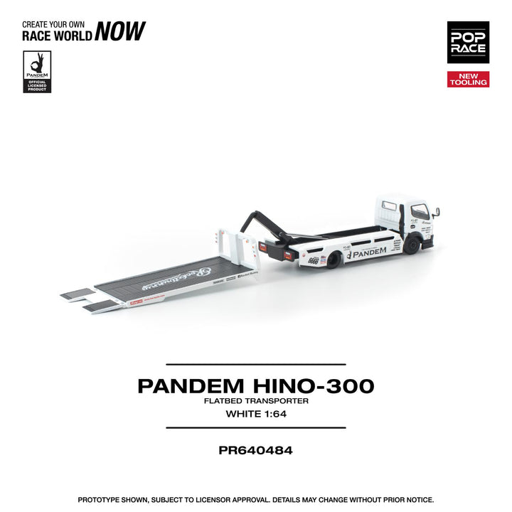 [Preorder] POPRACE 1:64 FUSO 300 FLATBED TRANSPORTER WHITE PR640484