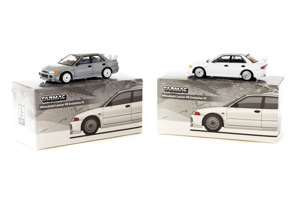 Tarmac Works 1:64 Mitsubishi Lancer RS Evolution III White T64G-050-RS Lamley Special Edition