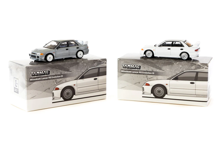 Tarmac Works 1:64 Mitsubishi Lancer RS Evolution III White T64G-050-RS Lamley Special Edition