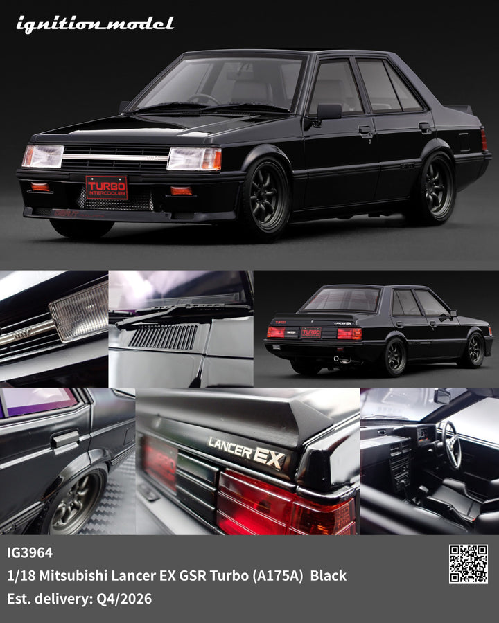 [Preorder] Ignition Model 1:18 Mitsubishi Lancer EX GSR Turbo (A175A) Black IG3964