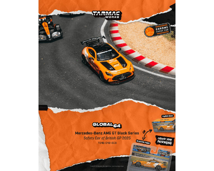 [Preorder] Tarmac Works 1:64 Mercedes-Benz AMG GT Black Series Safety Car of British GP 2025 – Global64 – Limited Edition T64G-042-SCB-B