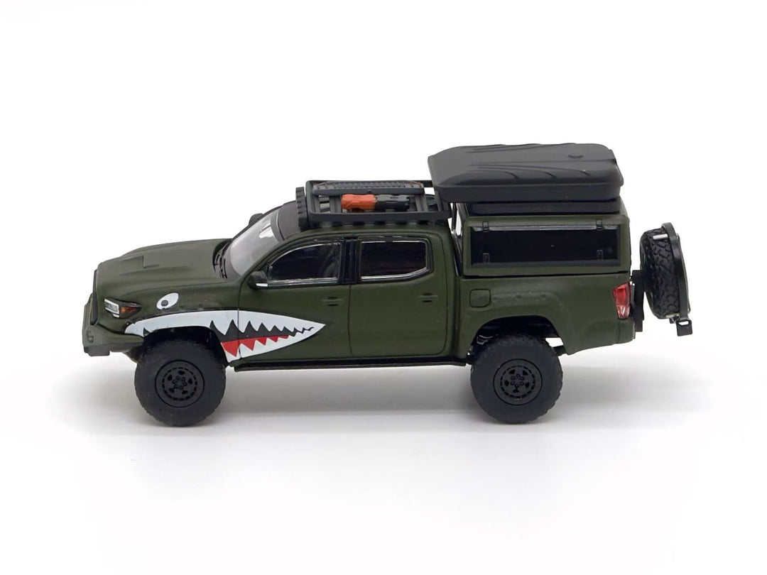 Unique Model 1:64 Toyota Tacoma Green Shark Livery Luggage Version
