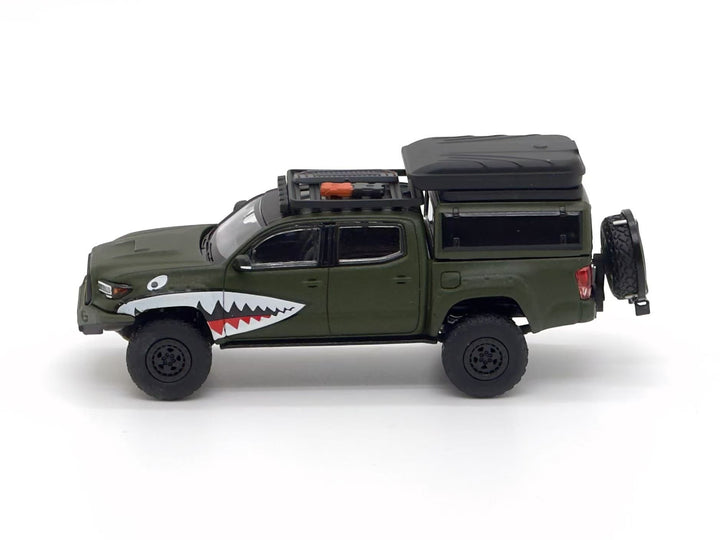 Unique Model 1:64 Toyota Tacoma Green Shark Livery Luggage Version