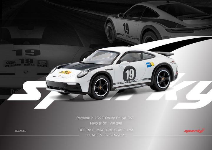 Sparky X Tiny 1:64 Porsche 911 (992) Dakar Rallye 1971 (Tiny Exclusive) YO64050