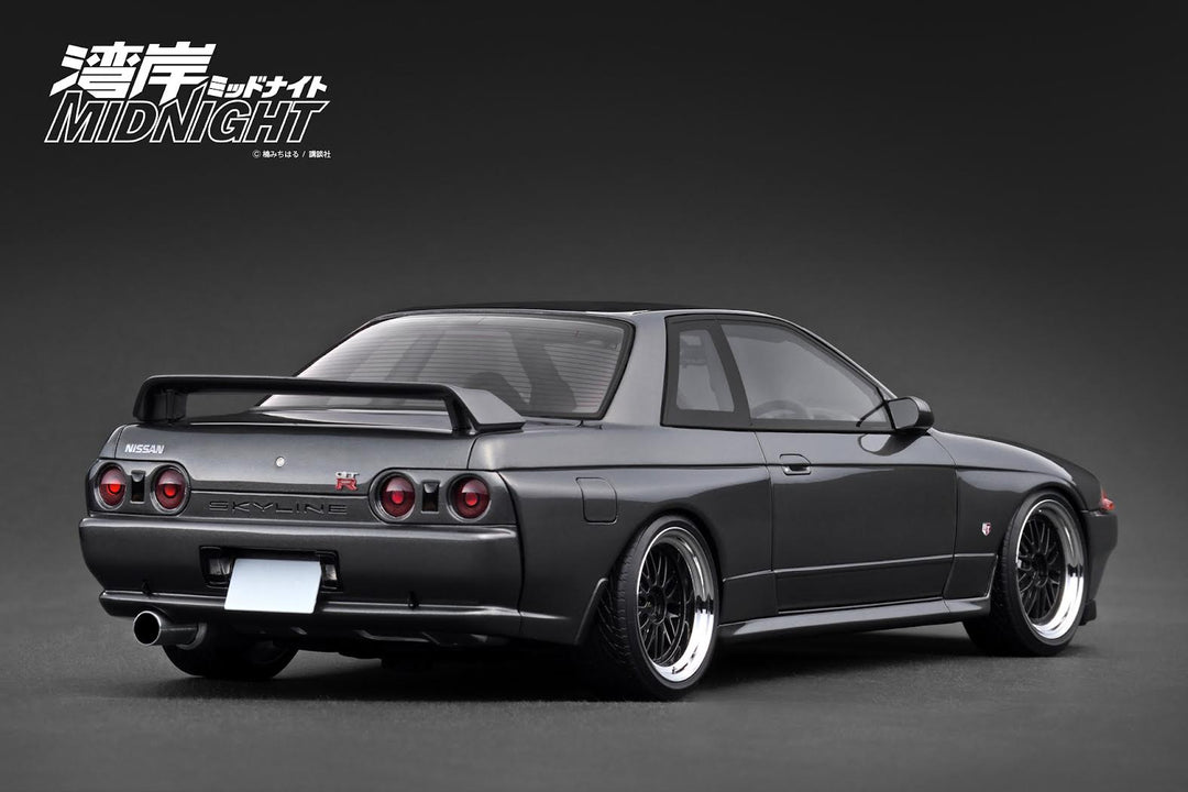 [Preorder] Ignition Model 1:18 NISSAN SKYLINE GT-R (R32) Gun Metallic MIDNIGHT Reina's R With Ms.Reina Akikawa IG3595