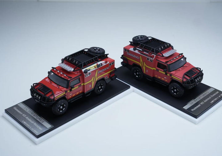 MK Miniatures 1:64 Hummer H2 Rescue Red