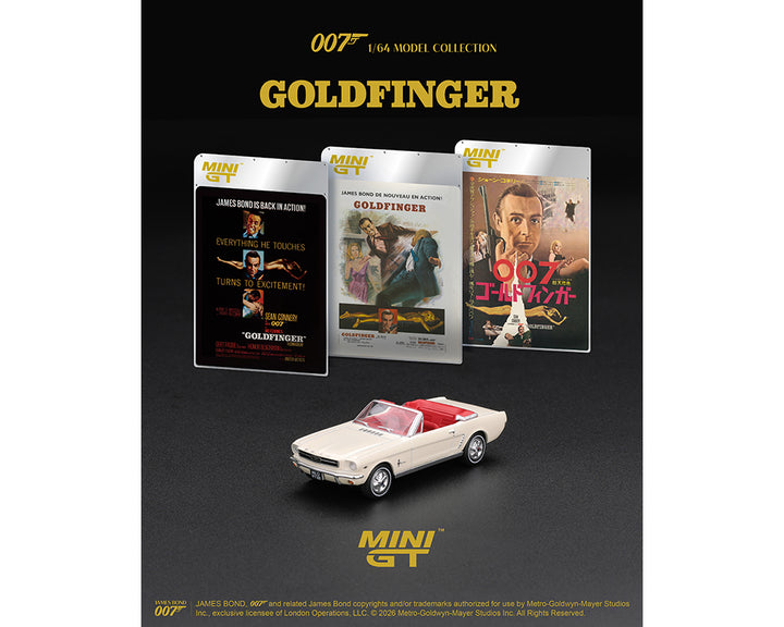 [Preorder] Mini GT 1:64 James Bond 007 1964 Ford Mustang Convertible “Goldfinger” – English Packaging – Limited Edition MGT00928-007E