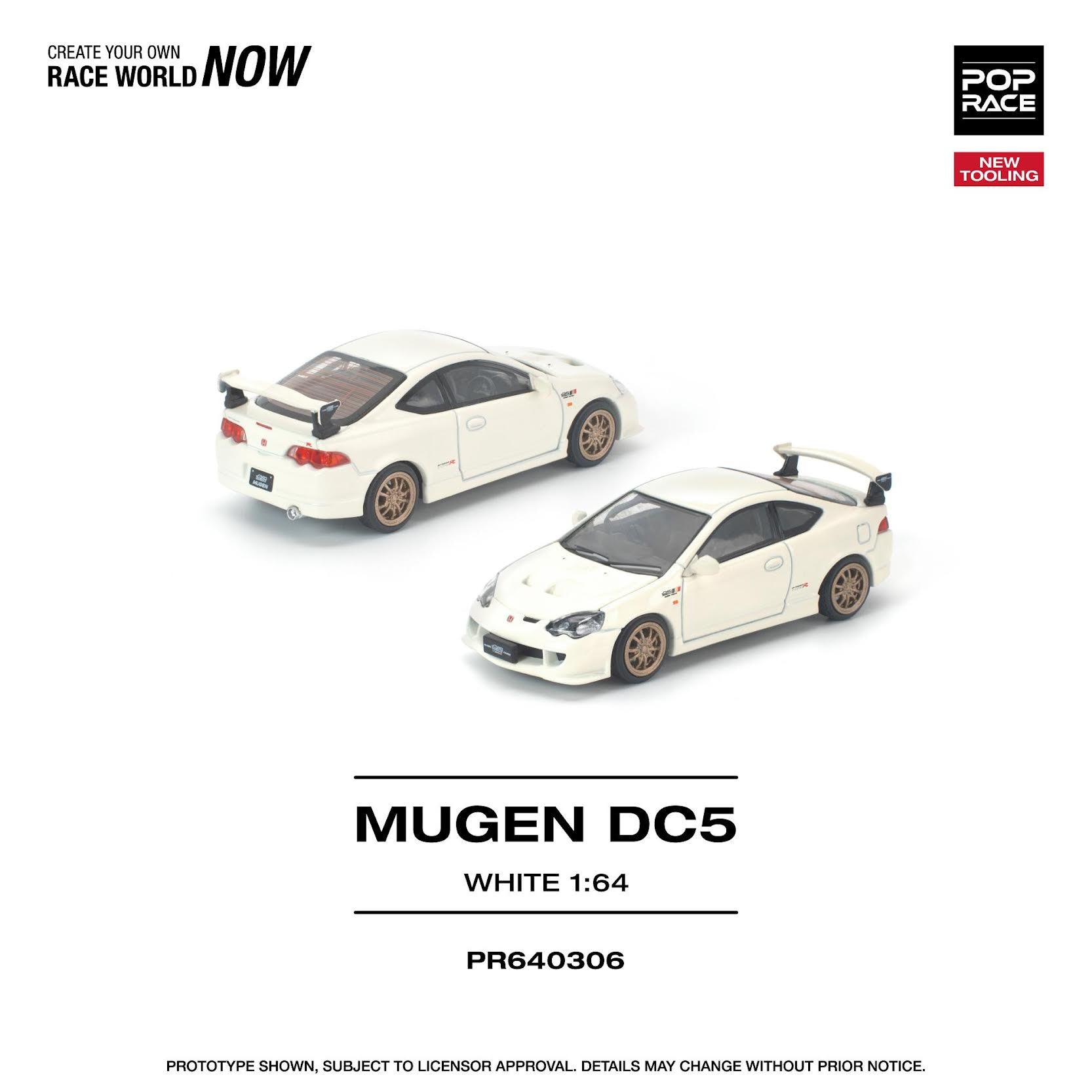 Preorder] POPRACE 1:64 HONDA DC5 MUGEN WHITE NEW TOOLING PR640306