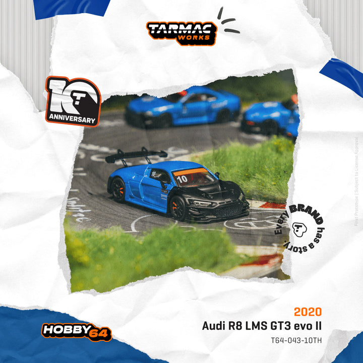[Preorder] Tarmac Works 1:64 Audi R8 LMS GT3 evo II Tarmac Works 10th Anniversary T64-043-10TH