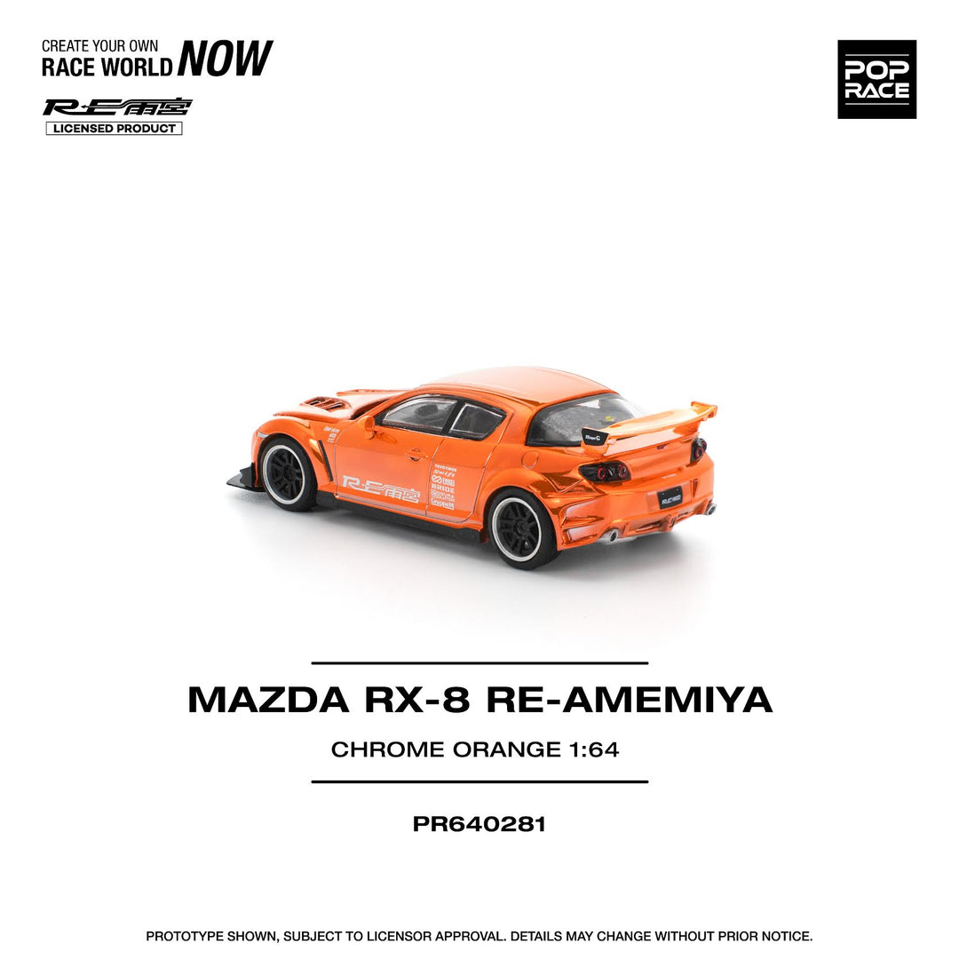 [Preorder] POPRACE 1:64 MAZDA RX-8 RE-AMEMIYA CHROME ORANGE PR640281