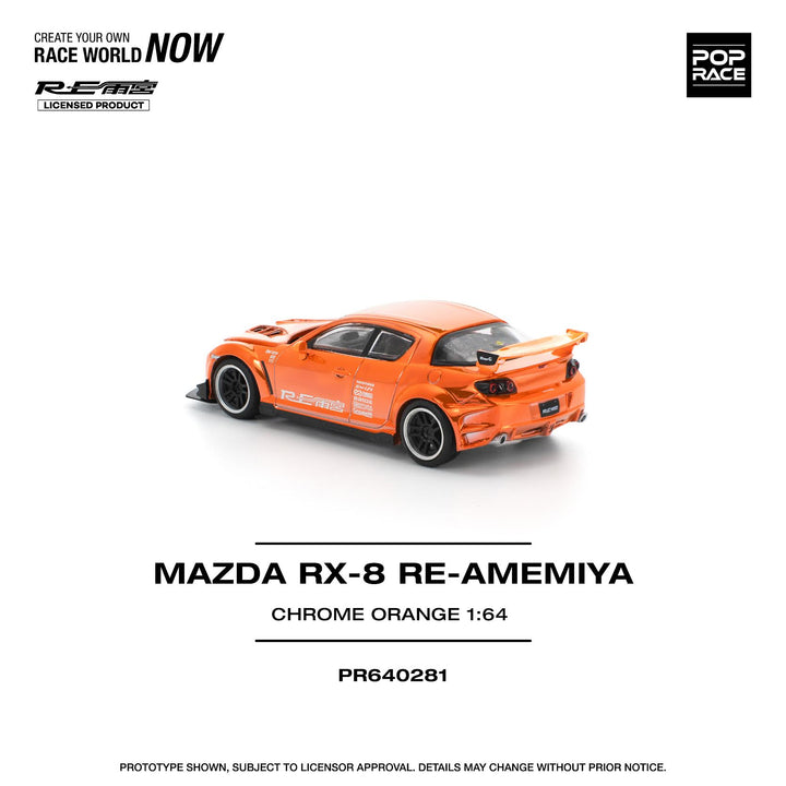 [Preorder] POPRACE 1:64 MAZDA RX-8 RE-AMEMIYA CHROME ORANGE PR640281