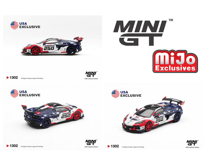 [Preorder] Mini GT 1:64 Chevrolet Corvette ZR1 America 250 USA Exclusive LHD- Limited Edition MGT01302-BL