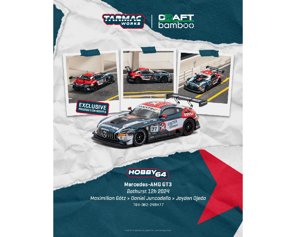 [Preorder] Tarmac Works 1:64 Mercedes-AMG GT3 Bathurst 12h 2024 Maximilian Götz / Daniel Juncadella / Jayden Ojeda – Hobby64 T64-062-24BH77