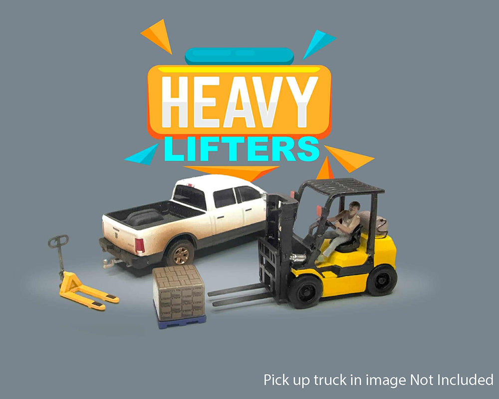 American Diorama 1:64 Figures Heavy Lifters Forklift Set – MiJo Exclusives AD-2431MJ