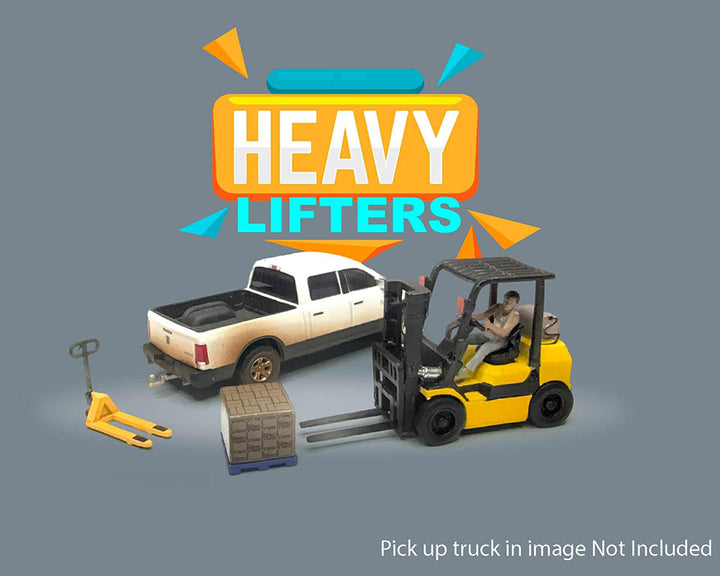 American Diorama 1:64 Figures Heavy Lifters Forklift Set – MiJo Exclusives AD-2431MJ