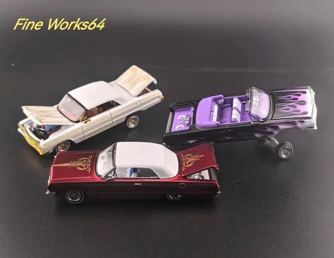 FineWorks64 1:64 Chevrolet Impala West Coast Bouncing Cars (3 Colours)