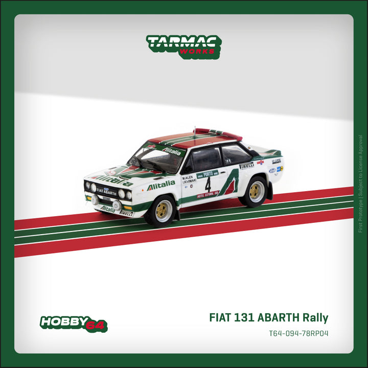 [Preorder] Tarmac Works 1:64 FIAT 131 ABARTH Rally Rallye de Portugal - Vinho do Porto T64-094-78RP04