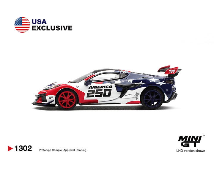 [Preorder] Mini GT 1:64 Chevrolet Corvette ZR1 America 250 USA Exclusive LHD- Limited Edition MGT01302-BL