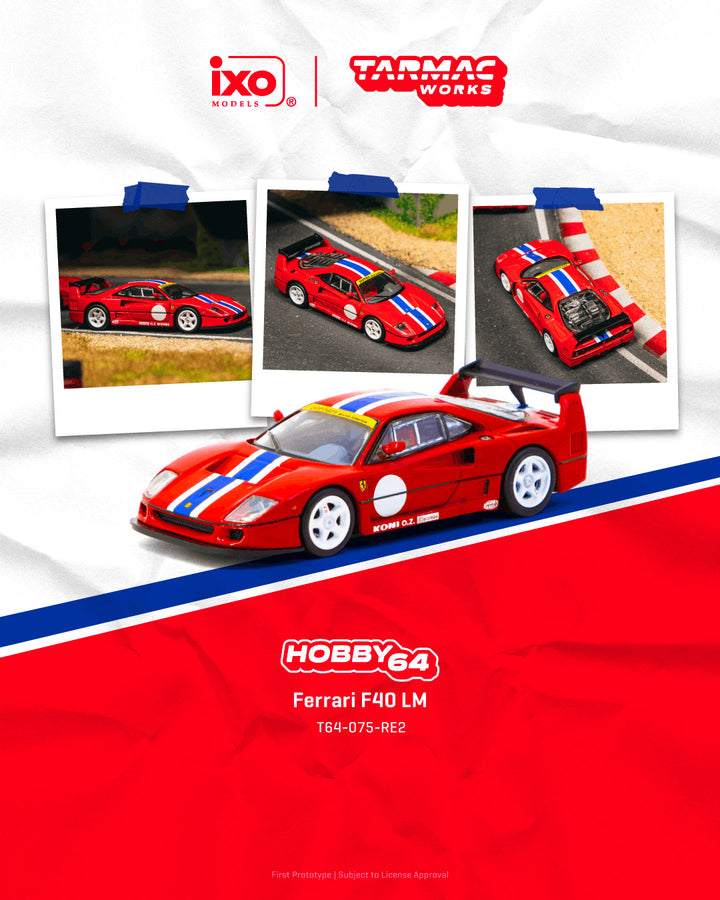 [Preorder] Tarmac Works 1:64 Ferrari F40 LM Red T64-075-RE2