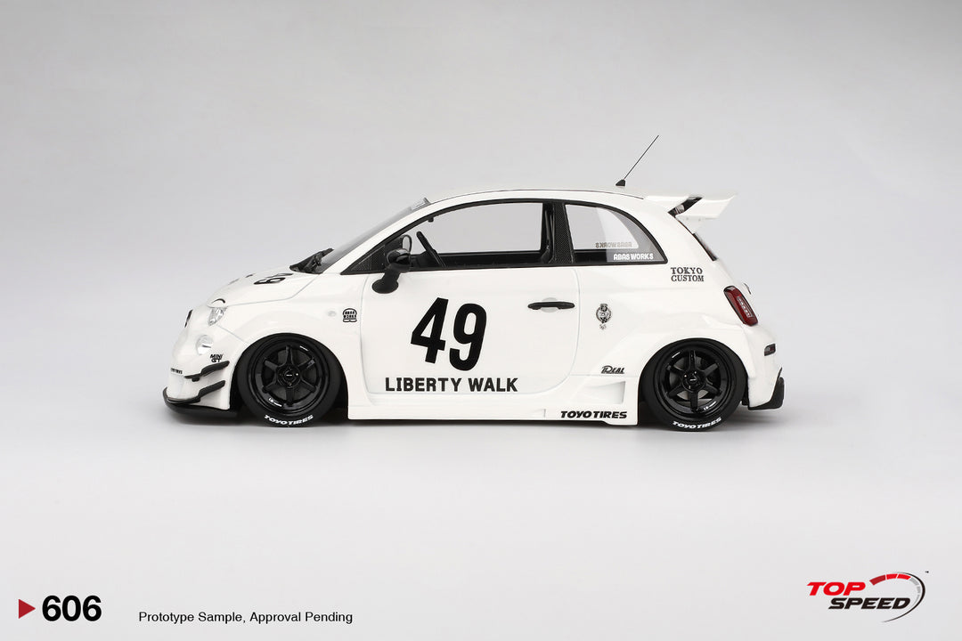 [Preorder] Topspeed 1:18 LB-WORKS x Abas Works Abarth 595 Gara White TS0606