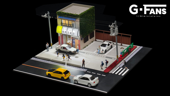 [Preorder] G-Fans 1:64 Initial D Fujiwara Tofu Store Scene with lights 710039