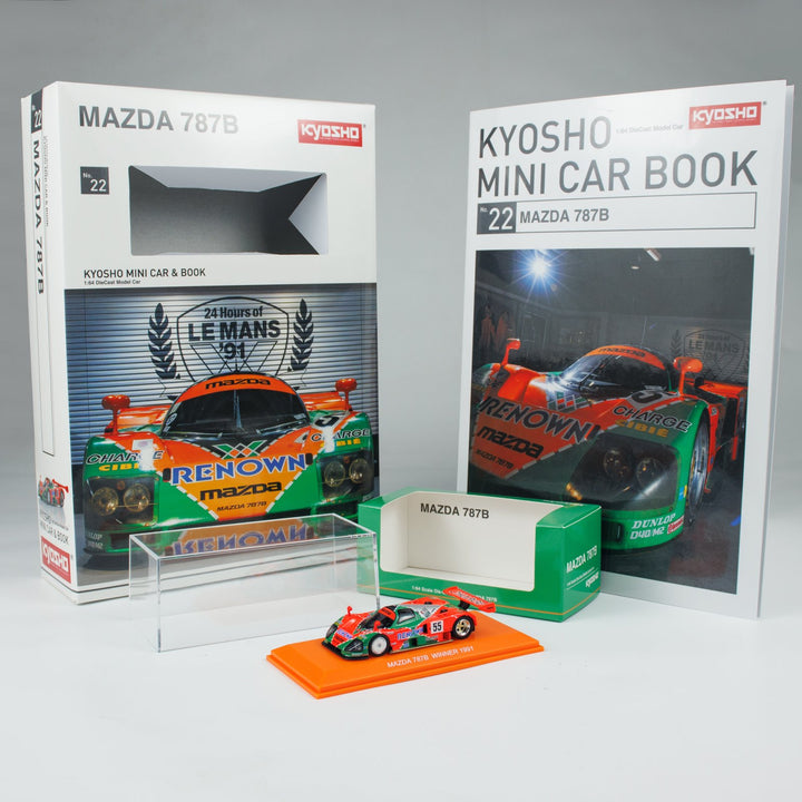 Kyosho 1:64 Mini Car &amp; Book Mazda 787B (NO.55) K07033B1-CL (Chinese Version) K07033B1-CL