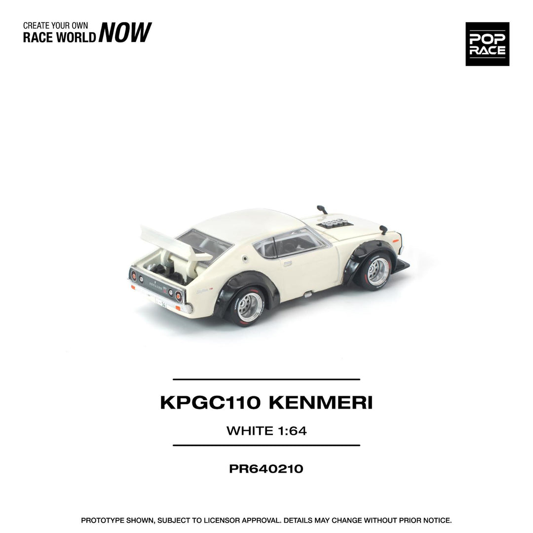 [Preorder] POPRACE 1:64 Nissan Skyline 2000GT-R KPGC110 KENMERI WHITE PR640210