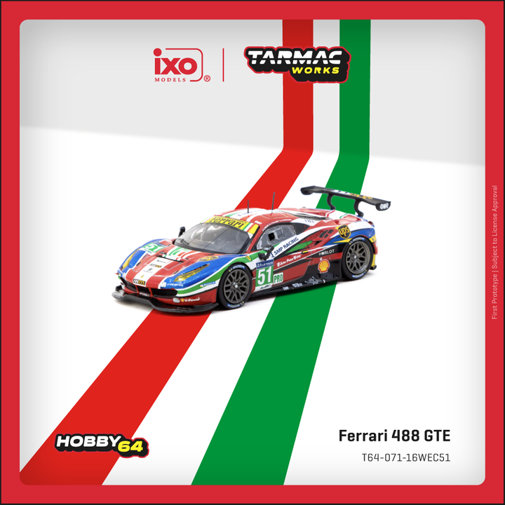 [Preorder] Tarmac Works 1:64 Ferrari 488 GTE 24h of Le Mans 2016 T64-071-16WEC51