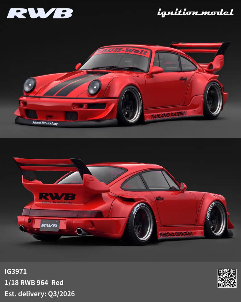 Preorder] Ignition Model 1:18 Porsche RWB 964 Red IG3971 – Horizon