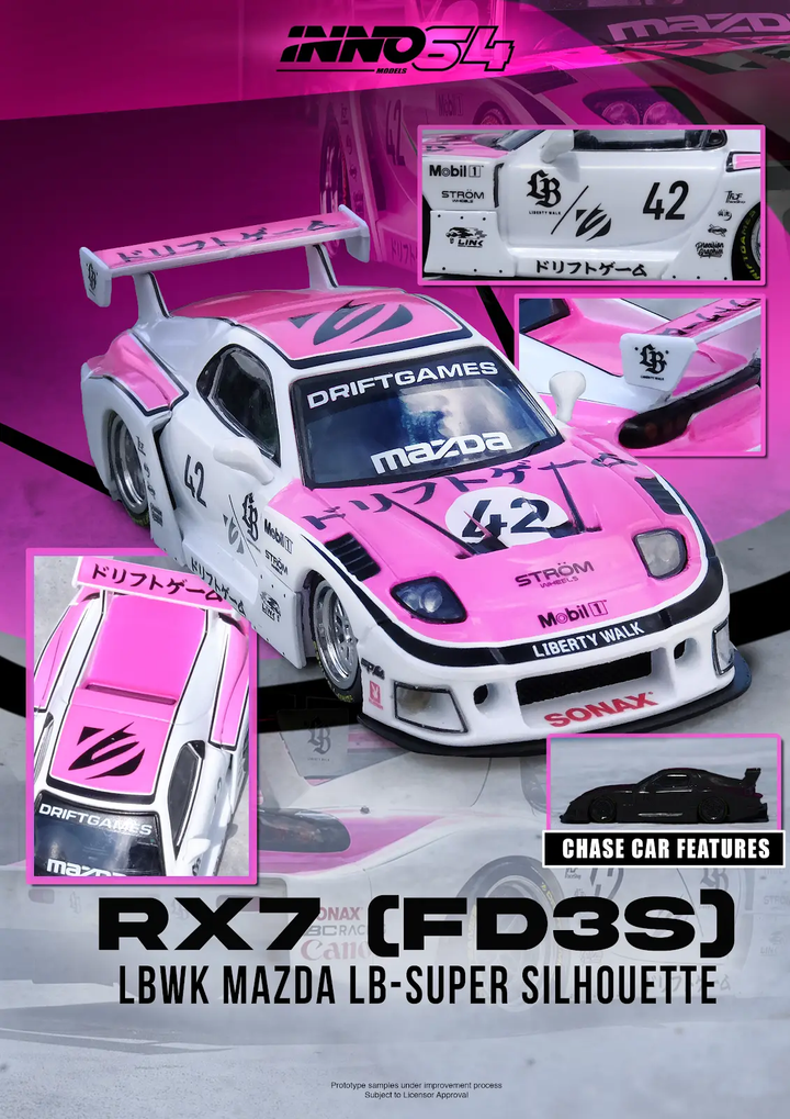 [Preorder] Inno64 1:64 MAZDA RX7 (FD3S) LB-SUPER SILHOUETTE "DRIFT GAMES 2025" IN64-LBWK-RX7-08