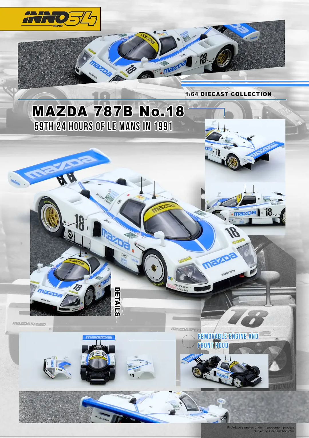 [Preorder] Inno64 1:64 MAZDA 787B No.18  59th 24 Hours Le Mans 1991 IN64-787B-18LM91