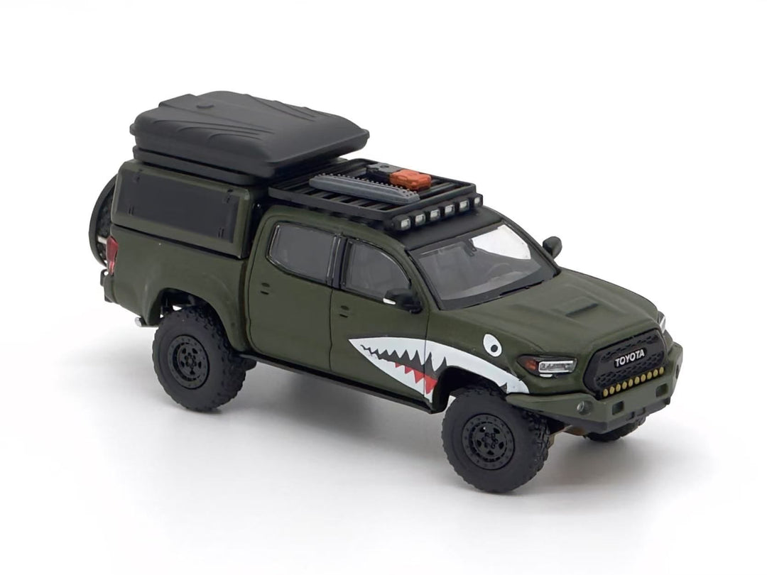 Unique Model 1:64 Toyota Tacoma Green Shark Livery Luggage Version