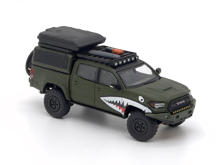 Unique Model 1:64 Toyota Tacoma Green Shark Livery Luggage Version