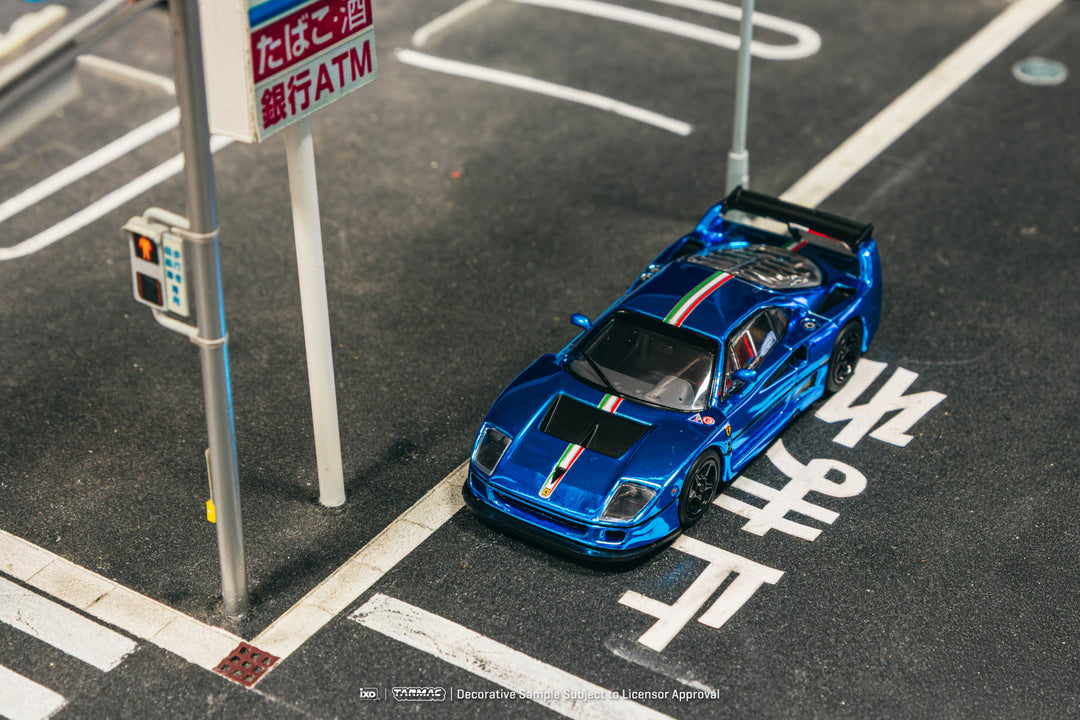 [Preorder] Tarmac Works 1:64 Ferrari F40 LM Chrome Blue T64-075-BC