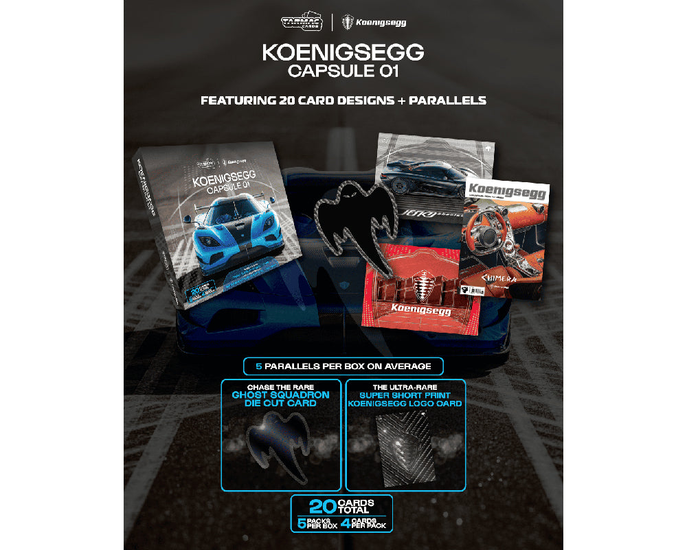 [Preorder] Tarmac Cards Koenigsegg Capsule 01 Trading Cards – Limited Edition TCP-KOE-01