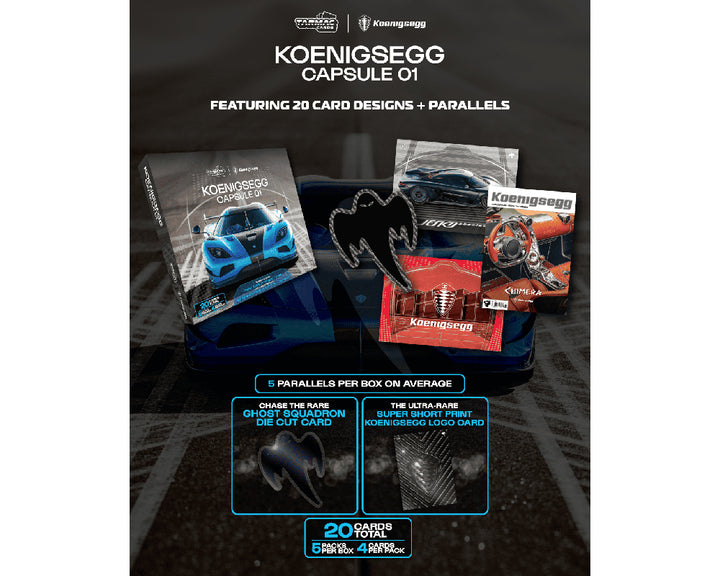 [Preorder] Tarmac Cards Koenigsegg Capsule 01 Trading Cards – Limited Edition TCP-KOE-01