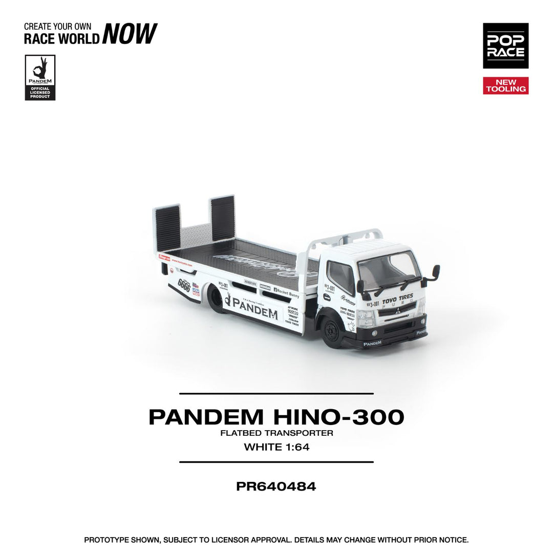 [Preorder] POPRACE 1:64 FUSO 300 FLATBED TRANSPORTER WHITE PR640484