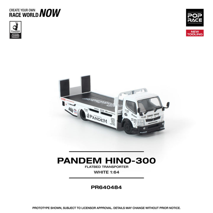 [Preorder] POPRACE 1:64 FUSO 300 FLATBED TRANSPORTER WHITE PR640484