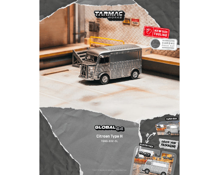 [Preorder] Tarmac Works 1:64 Citroen Type H – Silver – Global64 – Limited Edition T64G-102-SL-B