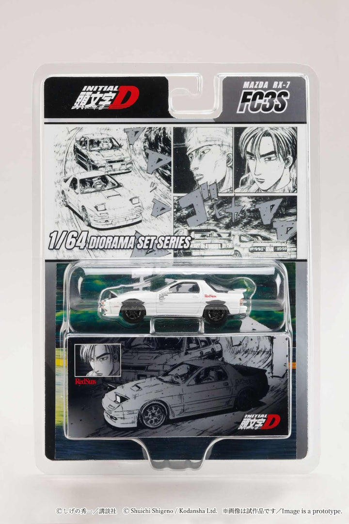 [Preorder] Hobby Japan 1:64 MAZDA RX-7 (FC3S) RedSuns / Initial D  Ryosuke Takahashi VS Kyoichi Sudou HJDMD003B