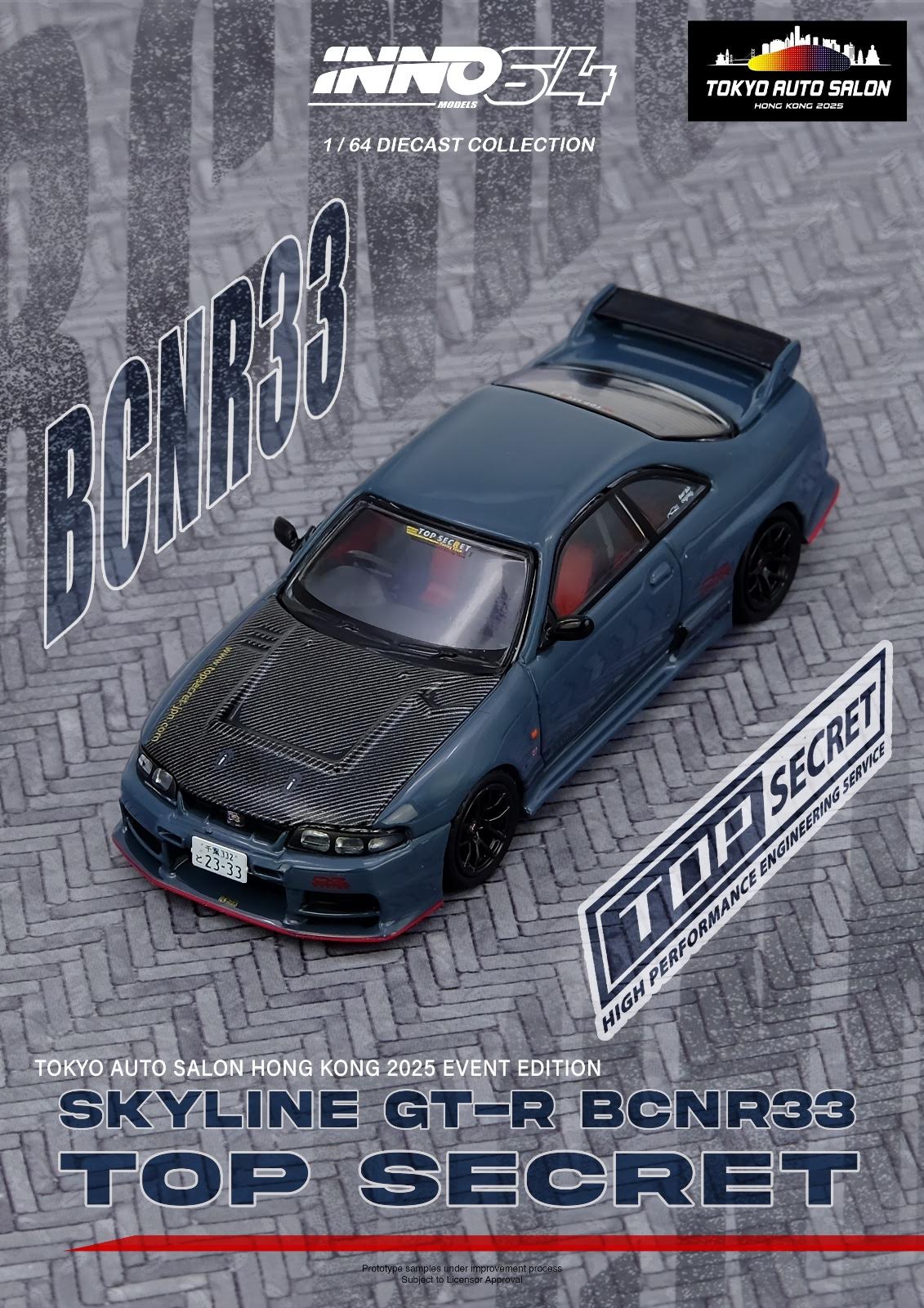 INNO64 1:64 NISSAN TOP SECRET SKYLINE GTR BCNR33 AND GTRR35 SET