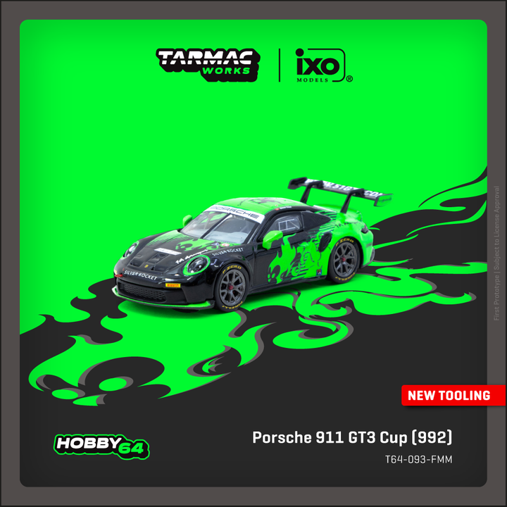 [Preorder] Tarmac Works 1:64 Porsche 911 GT3 Cup (992) Fire Monkey Motorsport T64-093-FMM