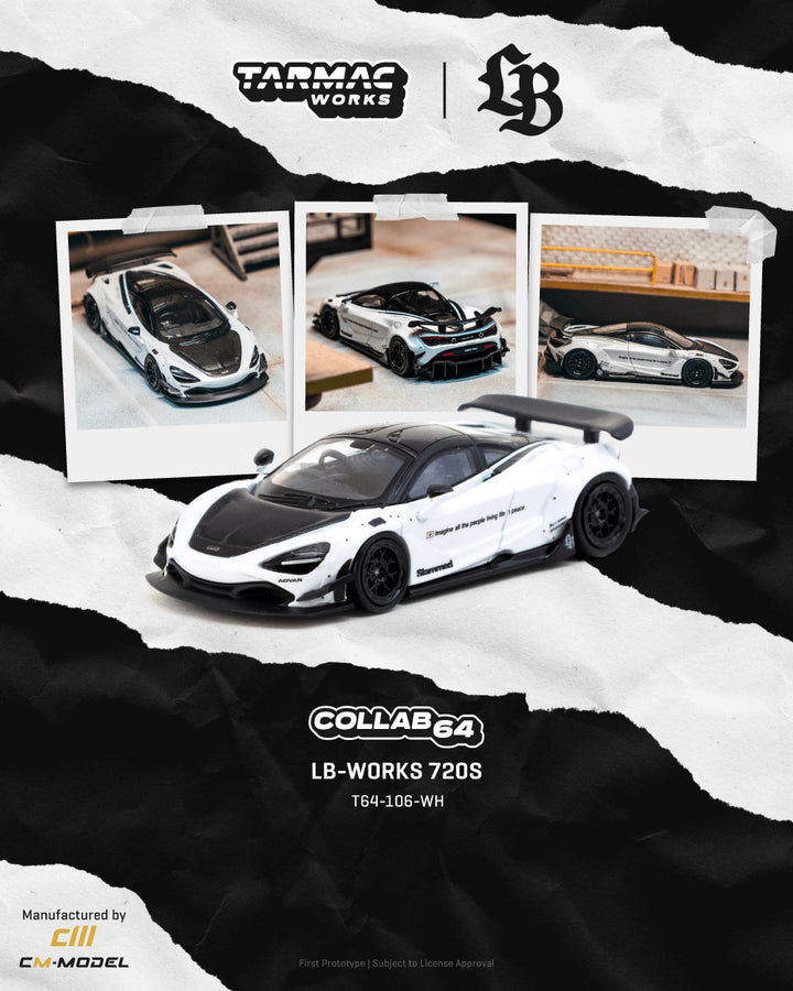 [Preorder] Tarmac Works 1:64 LB-WORKS McLaren 720S White T64-106-WH