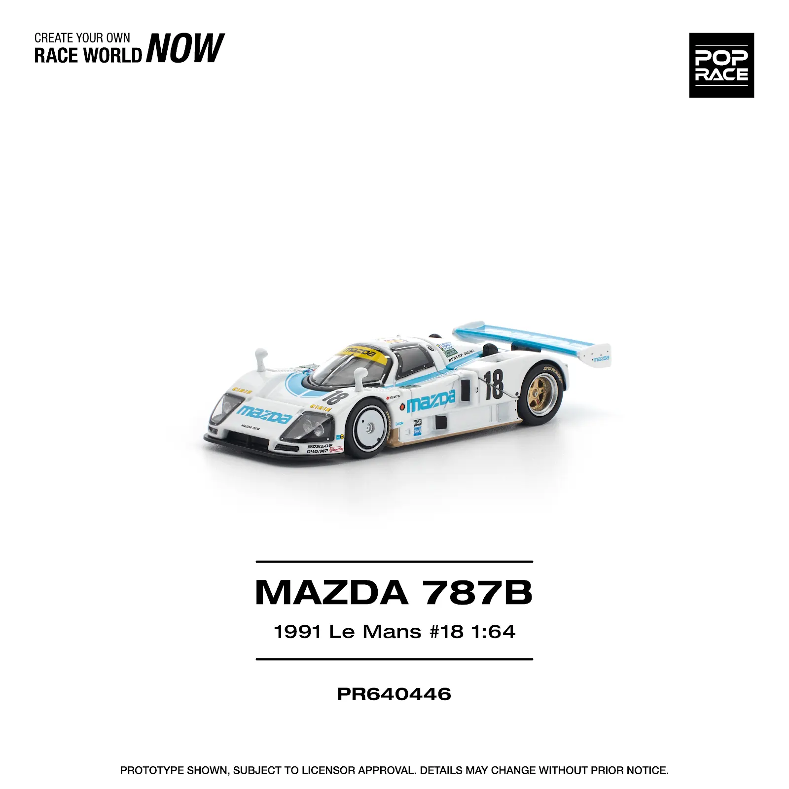Preorder] POPRACE 1:64 MAZDA 787B 1991 LE MANS 24HRS #18 PR640446