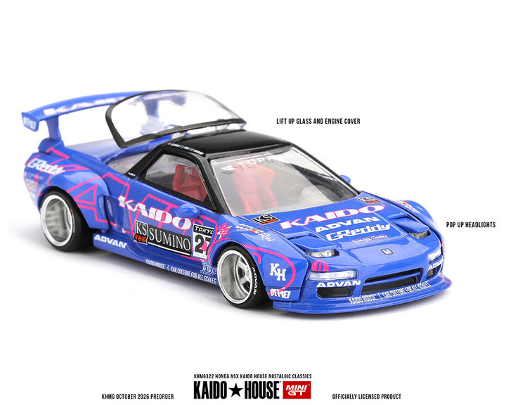 [Preorder] Kaido House x Mini GT 1:64 Honda NSX Kaido House Nostalgic Classics – Blue KHMG322