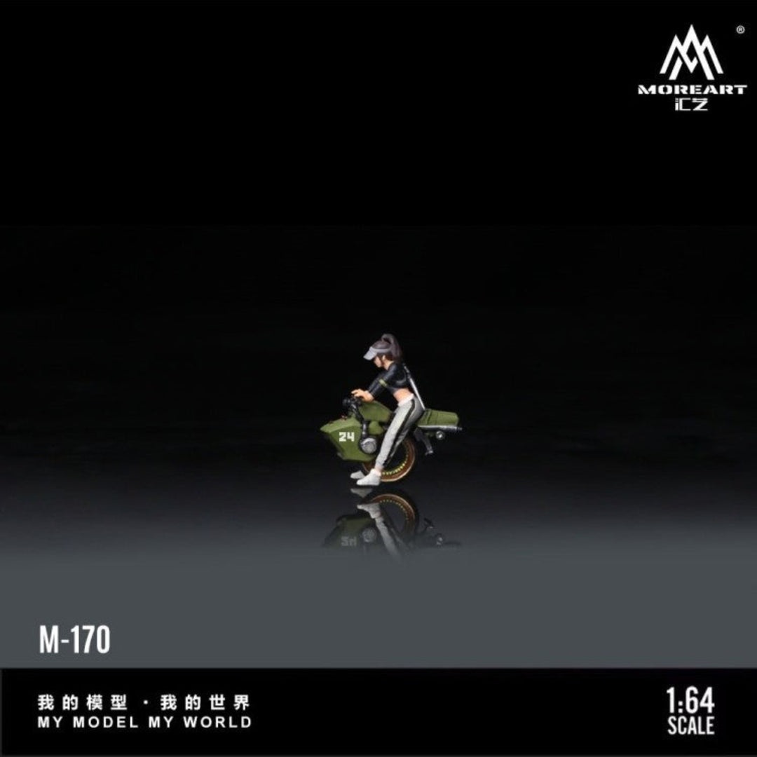 [Preorder] MoreArt 1:64 GREEN CYBER SINGLE WHEEL MOTORCYCLE BEAUTY MO222170