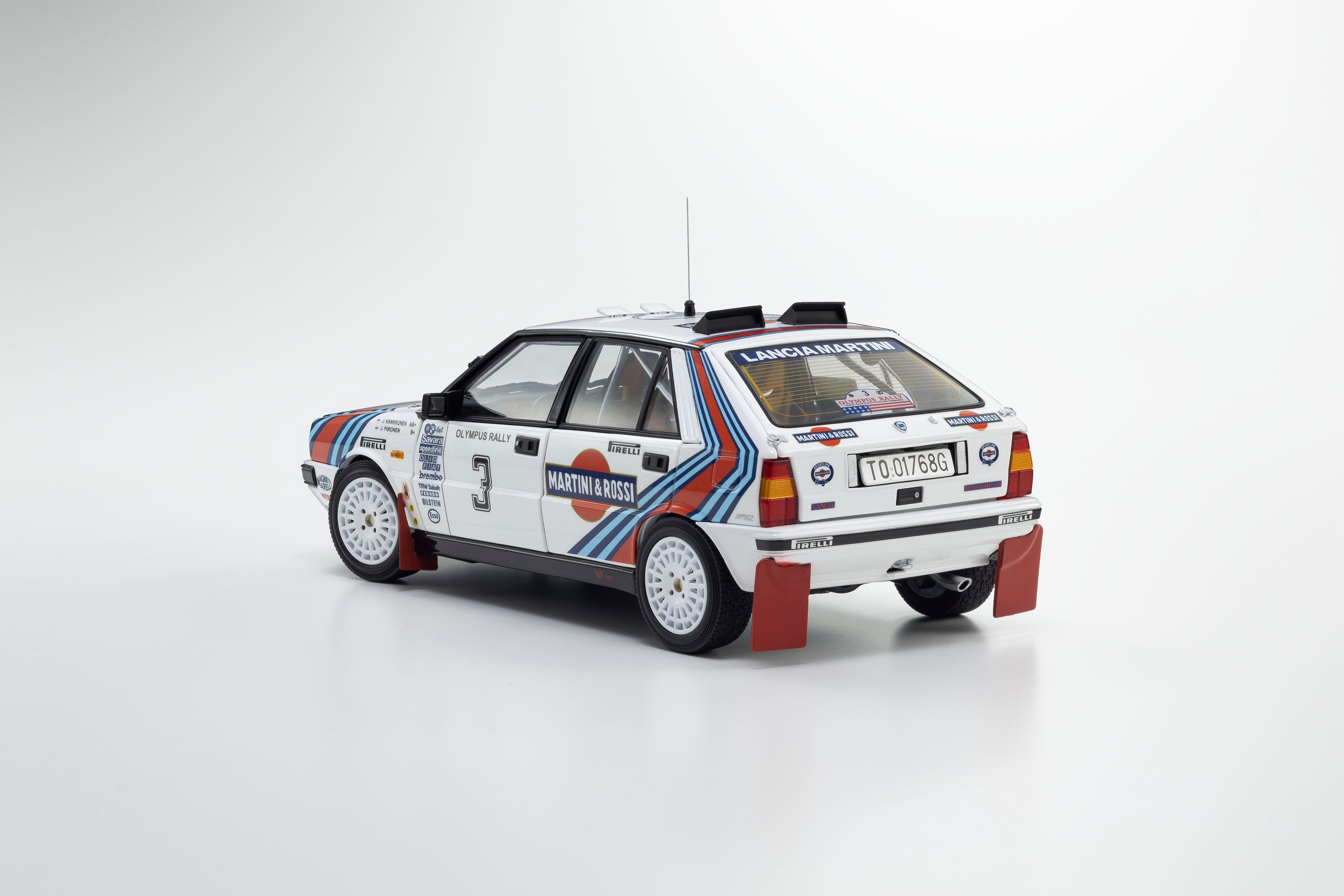 Kyosho 1:18 Lancia Delta HF 4WD 1987 Olympus Rally MARTINI ROSSI