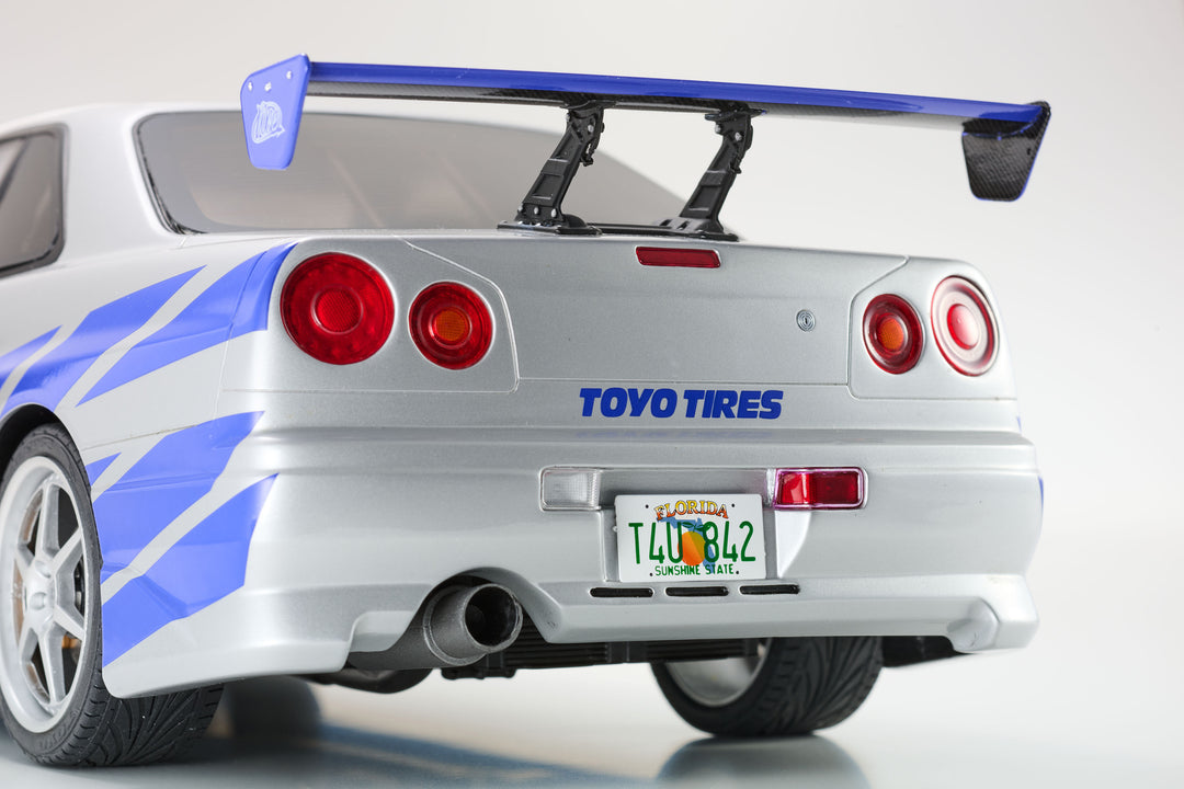 [Preorder] Kyosho 1:12 Nissan Skyline R34 GT-R 2001 Blue with Silver KSR12007A